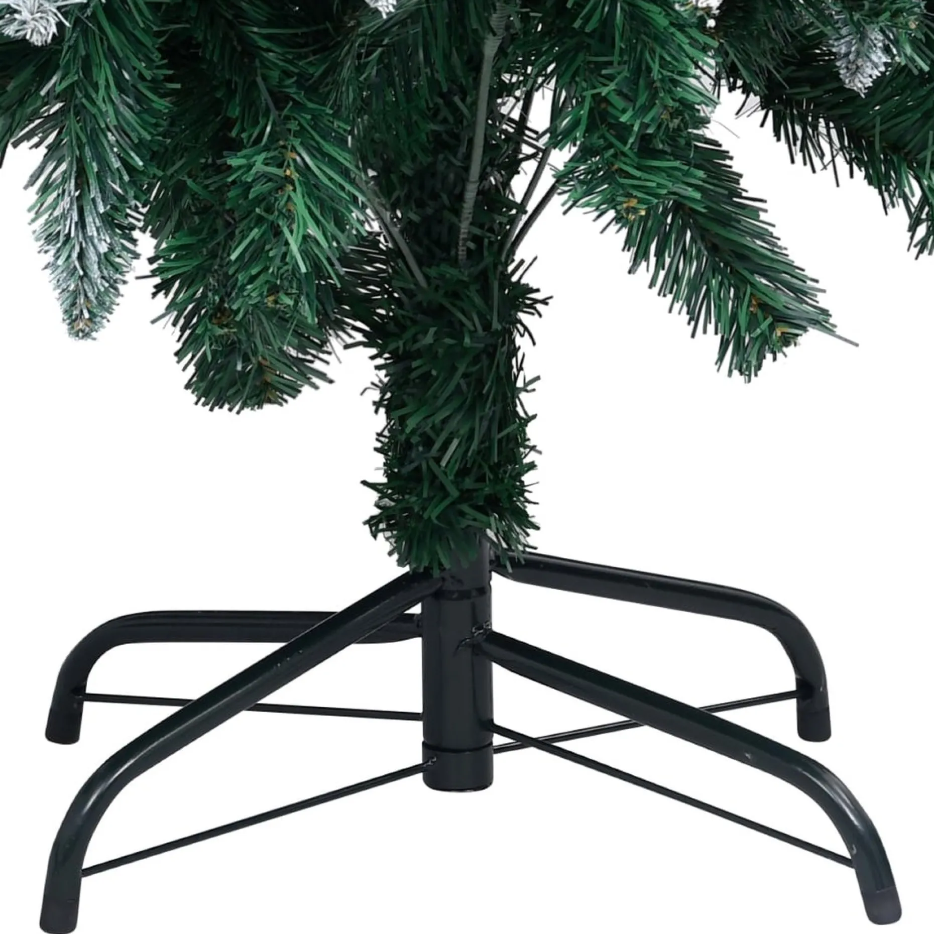 The Living Store Decoratieve Kerstbomen^ Kunstkerstboom 150 Cm - Groen En Wit - Met 680 Uiteinden En Witte Sneeuw - Inclusief Dennenappels - Pvc En Staal