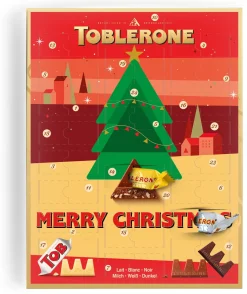 Toblerone Adventskalenders^ Adventskalender - Adventkalender 2022 - 24 Overheerlijke Chocolaatjes - Verschillende Smaken Chocolade - Het Perfecte Kerstcadeau - "Fijne Feestdagen"