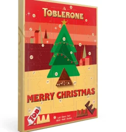 Toblerone Adventskalenders^ Adventskalender - Adventkalender 2022 - 24 Overheerlijke Chocolaatjes - Verschillende Smaken Chocolade - Het Perfecte Kerstcadeau - "Fijne Feestdagen"