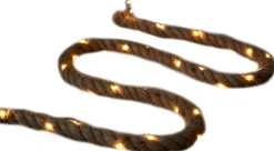 Anna's Collection Kerstlichtsnoeren^Touwverlichting Jute Op Batterijen Met 40 Lampjes Warm Wit 150 Cm Met Timer - Kerstverlichting Lichtsnoeren Kerstversiering
