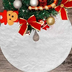 Merkloos Kerstboomstandaarden^Treeskirt Kerstboom Kleed - Kerstboomrok - Bont - Kerstboomtapijt Kerstmis - Rok - Kerst.