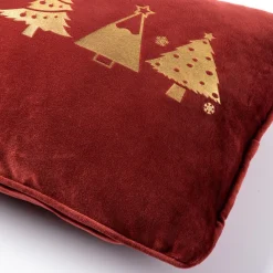 Sierkussen.nl Trees - Kussenhoes 30X50 Cm Kerst Decoratie - Velvet Hot