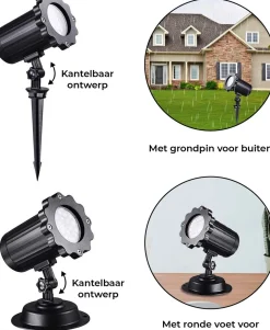 Trend24 Kerstlasers^ - Kerst Projector Met Figuren - Kerstlasers - Led Laser Projector Met Sneeuwvlokken - Kerstprojector - Sneeuw Projector - Kerstverlichting Voor Binnen En Buiten - Inclusief Afstandsbediening