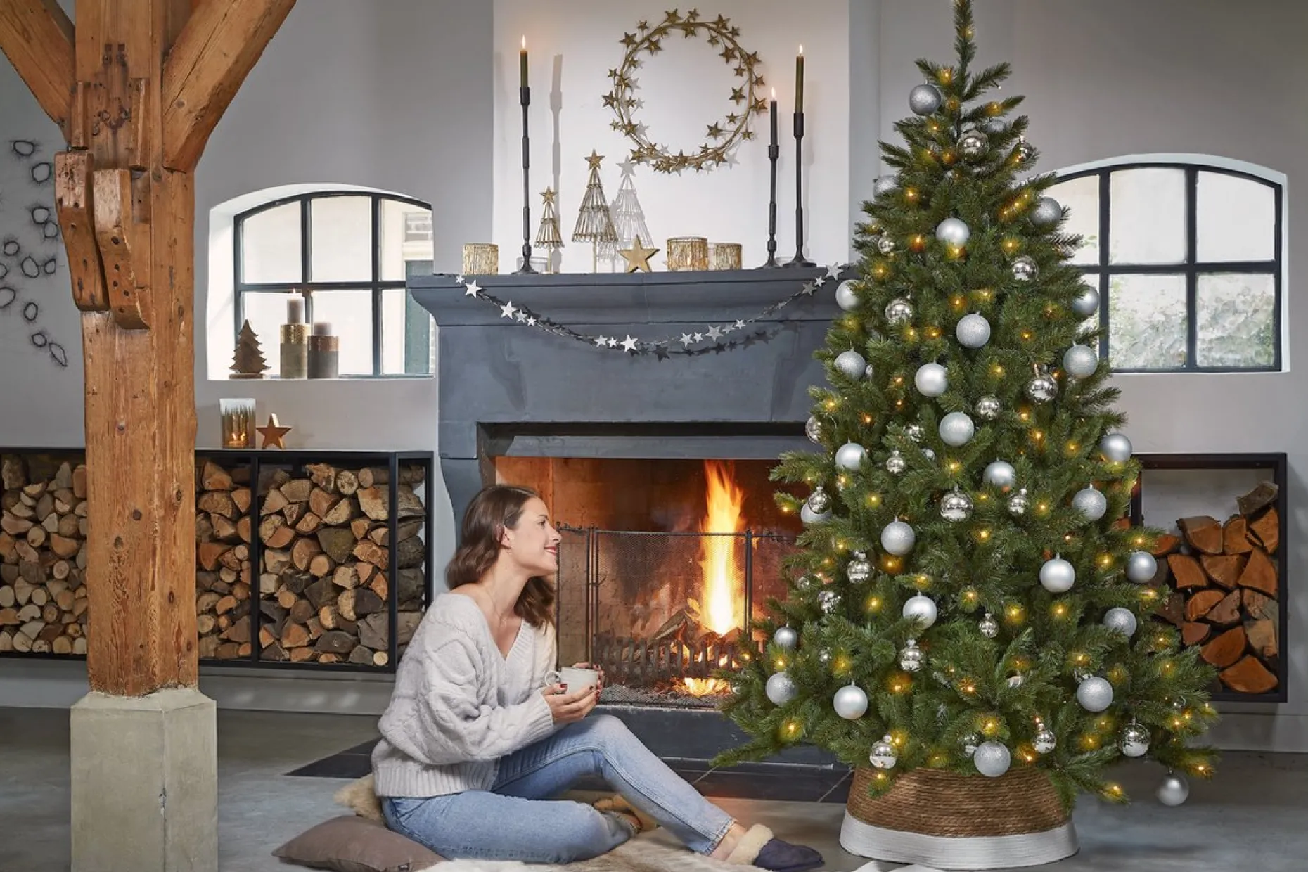 Triumph Tree Kunstkerstbomen^ Bristlecone Kunstkerstboom - H260 X O163 Cm - Groen 260 Cm