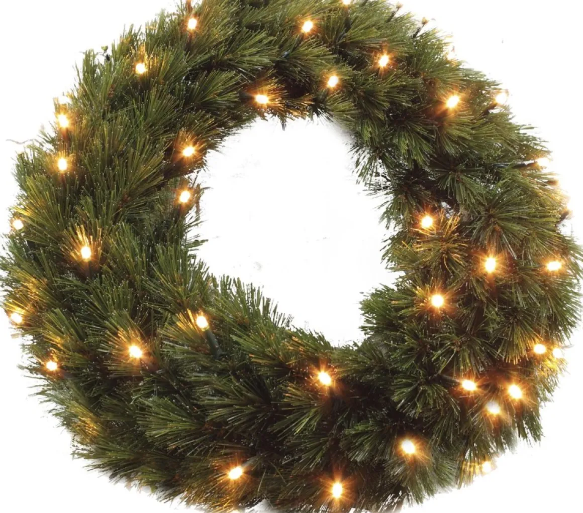 Triumph Tree Forest Frosted Kerstkrans Met Led Verlichting - O45 Cm - Groen Cheap