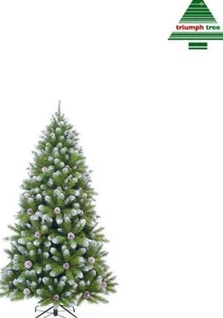 Triumph Tree Kunstkerstbomen^ Kunstkerstboom Empress Spruce Met Dennenappels Maat In Cm: 120 X 76 Besneeuwd - Besneeuwd