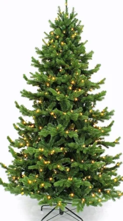 Triumph Tree Kunstkerstbomen^ Sherwood Deluxe Kunstkerstboom Met Led Verlichting - H120 X O94 Cm - Groen