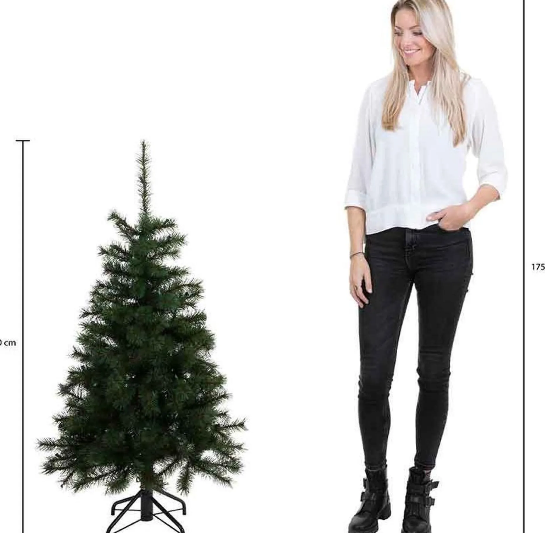 Triumph Tree Kunstkerstbomen^ Sherwood Deluxe Kunstkerstboom Met Led Verlichting - H120 X O94 Cm - Groen