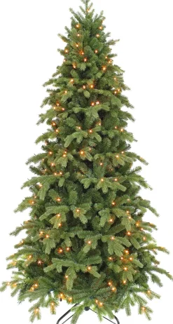 Triumph Tree Kunstkerstbomen^ Sherwood Kunstkerstboom Slim Met Led Verlichting - H185 X O107 Cm - Groen