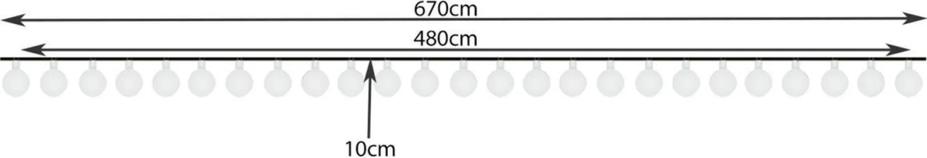 iso trade Lichtslangen^Tuinverlichting - Lichtslinger - Op Zonne- Energie - 6.70M - Multi Kleur - O2Cm - 50 Solar Color Led - Met 8 Standen - Ip65