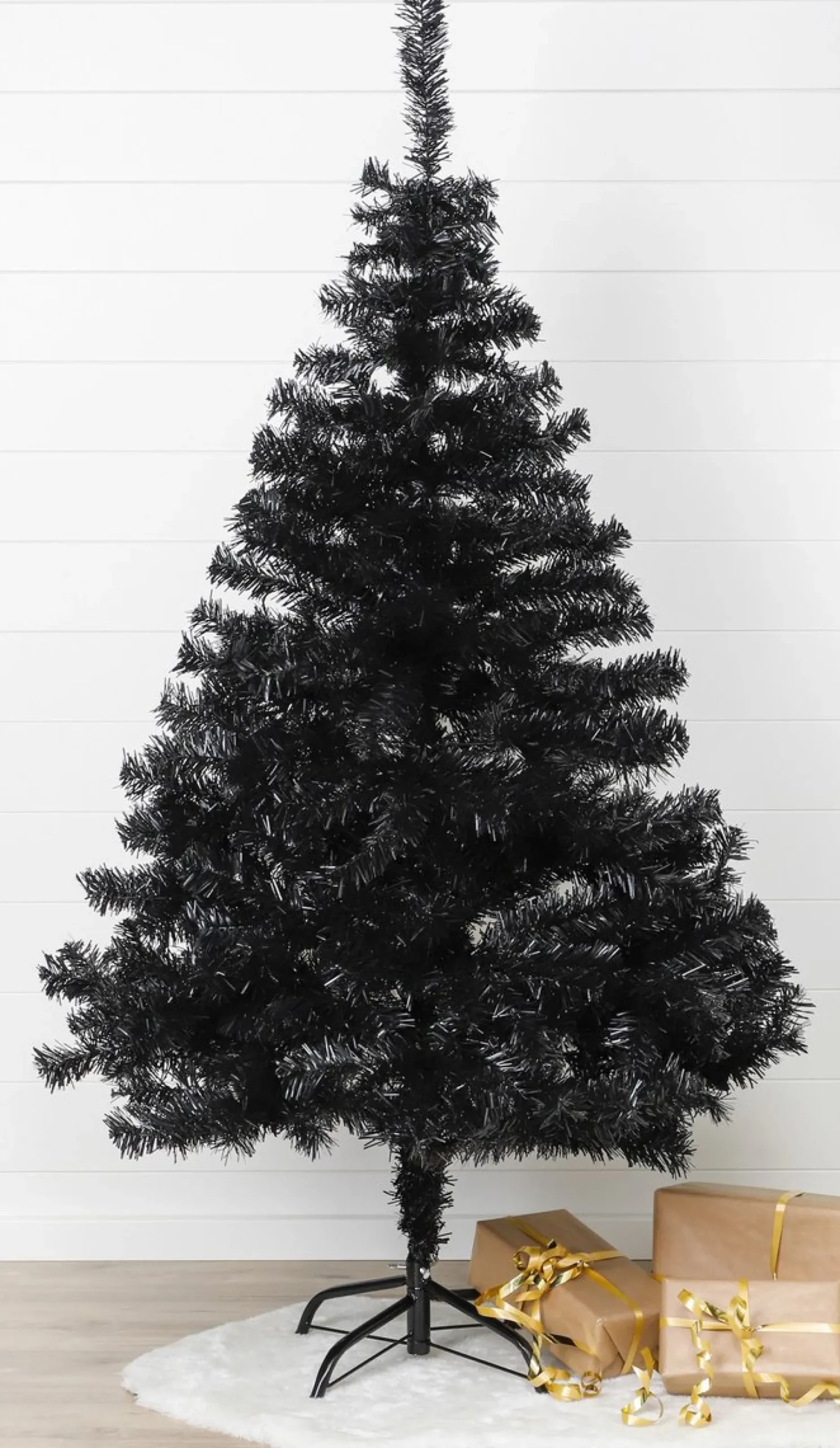 Bellatio Decorations Kunstkerstbomen^Tweedekans Kunst Kerstboom/Kunstboom Zwart 150 Cm - Kunst Kerstbomen / Kunstbomen
