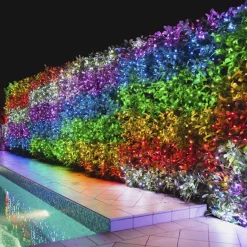 Twinkly Lichtgordijnen^ Curtain – App-Gestuurde Led Gordijn Lichtsnoer Met 210 Rgb + W (16 Miljoen Kleuren + Warm Wit) Led's. 1,5 X 2,1 Meter. Transparante Draad. Binnen En Buiten Slimme Verlichting Decoratie