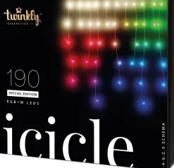 Twinkly Lichtgordijnen^ Icicle Lichtgordijn - Binnen/Buiten - Rgbw - 190 Led-Lichtketting - Decoratie - App-Gestuurde - Zwart