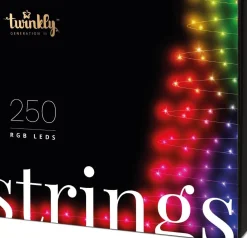 Twinkly Kerstlichtsnoeren^ Strings- Lichtsnoer - 20 Meter - Led Verlichting - 250Led Rgb - Dimbaar - Binnen & Buiten - Verbind Met Bluetooth Of Wifi - Werkt Met Homekit, Homey, Alexa, Google Home En Razer Chroma
