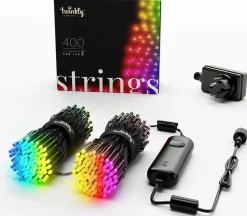 Twinkly Kerstlichtsnoeren^ Strings- Lichtsnoer - 40 Meter - Led Verlichting - 400Led Rgb - Dimbaar - Binnen & Buiten - Verbind Met Bluetooth Of Wifi - Werkt Met Homekit, Homey, Alexa, Google Home En Razer Chroma