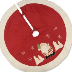 Unique Living Kerstboomstandaarden^ - Jolly Christmas Treeskirt Rood - Santa Diameter 90 - Kerstboomkleed