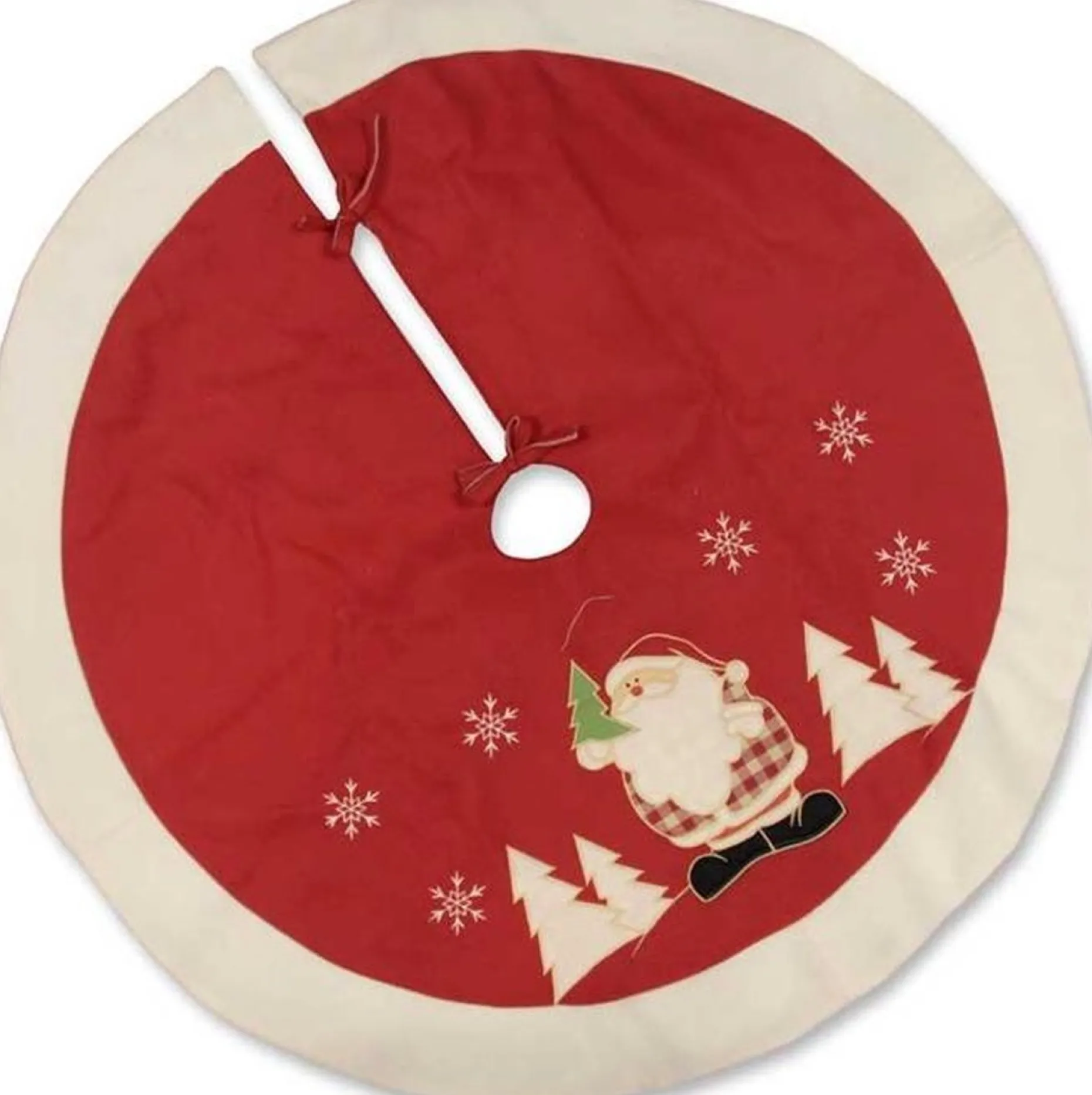 Unique Living Kerstboomstandaarden^ - Jolly Christmas Treeskirt Rood - Santa Diameter 90 - Kerstboomkleed