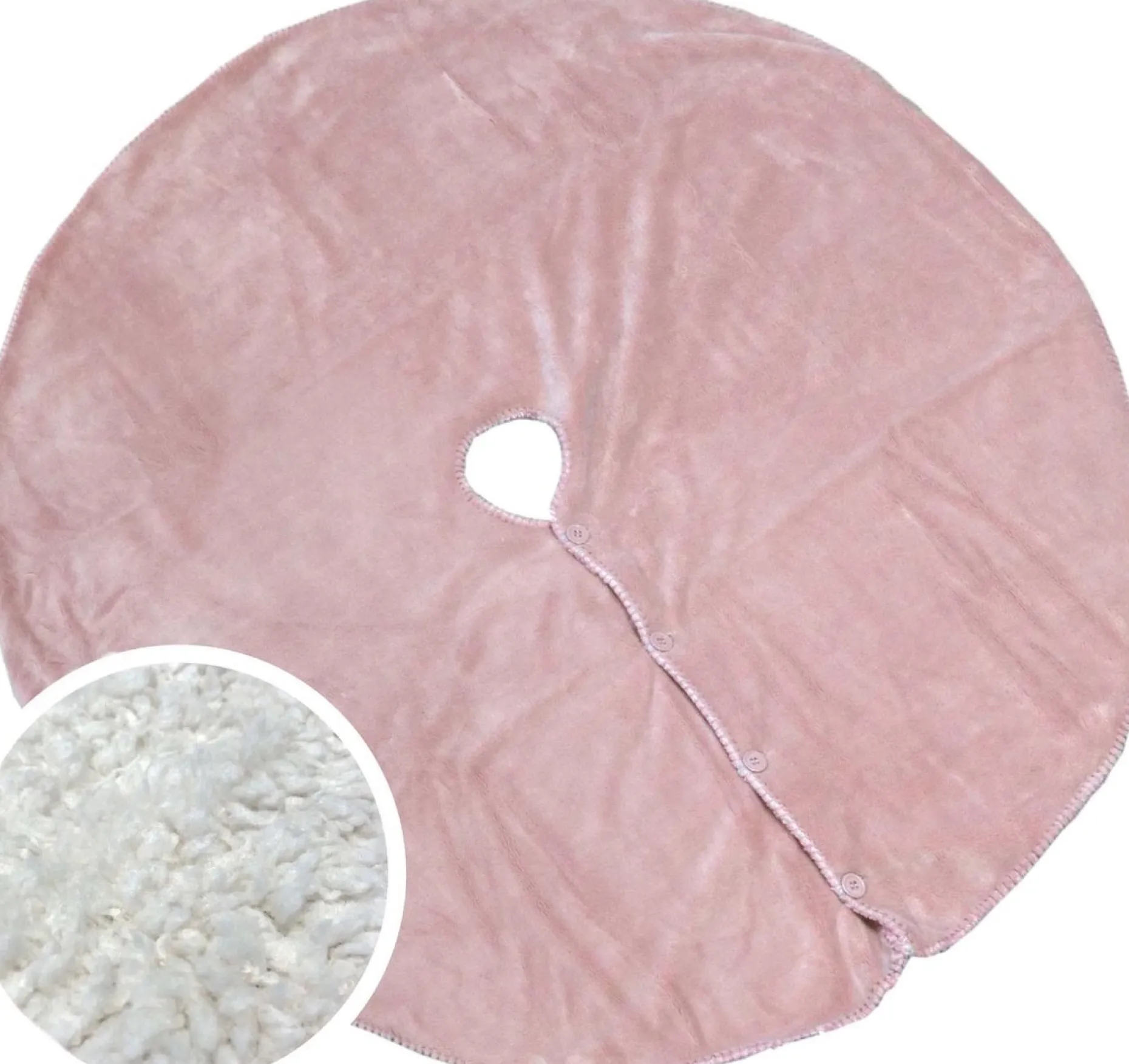 Unique Living Kerstboomstandaarden^ - Treeskirt Coby 110Cm O Old Pink - Kerstboomkleed