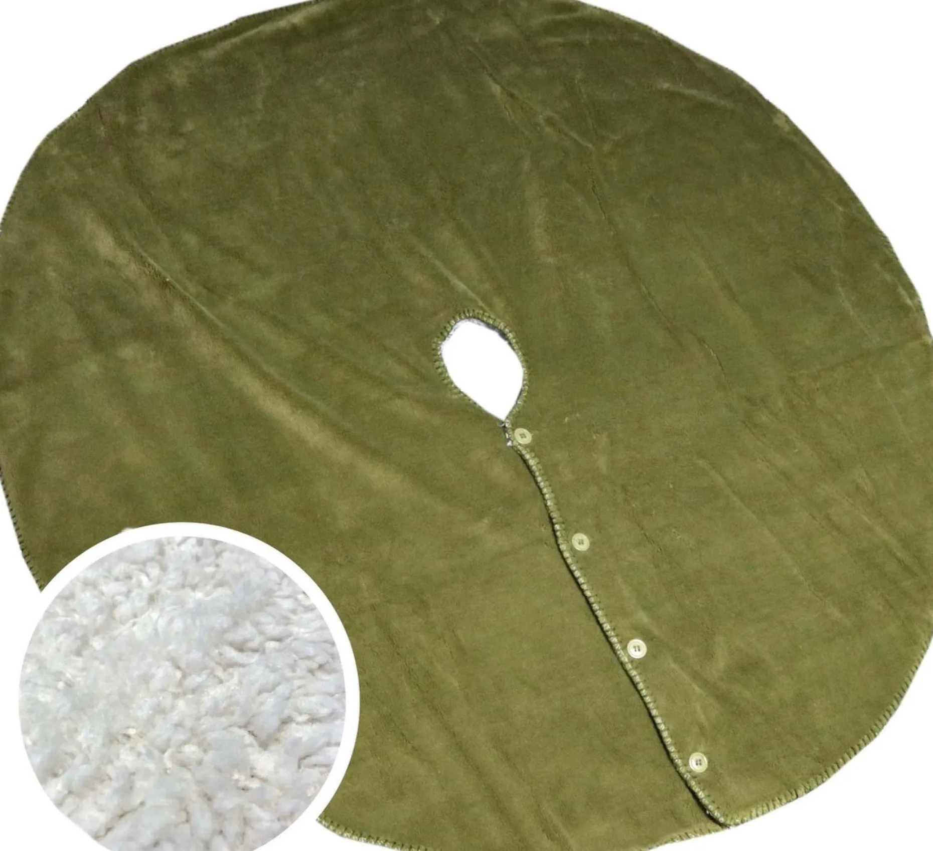Unique Living Kerstboomstandaarden^ - Treeskirt Coby 110Cm O Avocado Green - Kerstboomkleed
