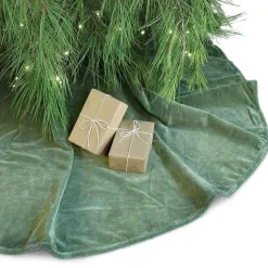 Unique Living Kerstboomstandaarden^ - Treeskirt Kelsey 120Ocm Oil Green - Kerstboomkleed