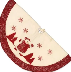 Unique Living Kerstboomstandaarden^ - Treeskirt Riga D90 Cm Snowman - Kerstboomkleed