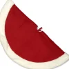 Unique Living Kerstboomstandaarden^ - White Christmas Treeskirt 90Cm O Red - Kerstboomkleed
