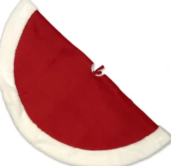 Unique Living Kerstboomstandaarden^ - White Christmas Treeskirt 90Cm O Red - Kerstboomkleed