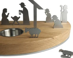 Unoferrum -Silhouette-Kerstgroep-Medium-Edelstaal-Eikenhout Outlet