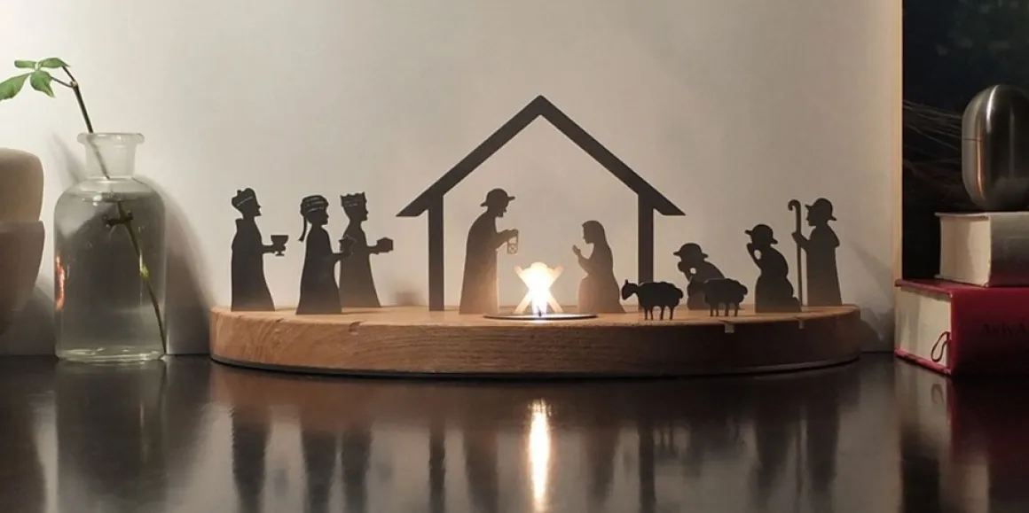 Unoferrum -Silhouette-Kerstgroep-Medium-Edelstaal New