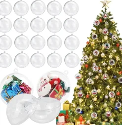 uten Kerstballen Plastic Set - Kerstboomversiering - 20 Stuks - Voor Halloween, Kerst, Verjaardag, Feesten, Bruiloft, Home Garden Versiering Ballen - 5Cm - Transparant Online
