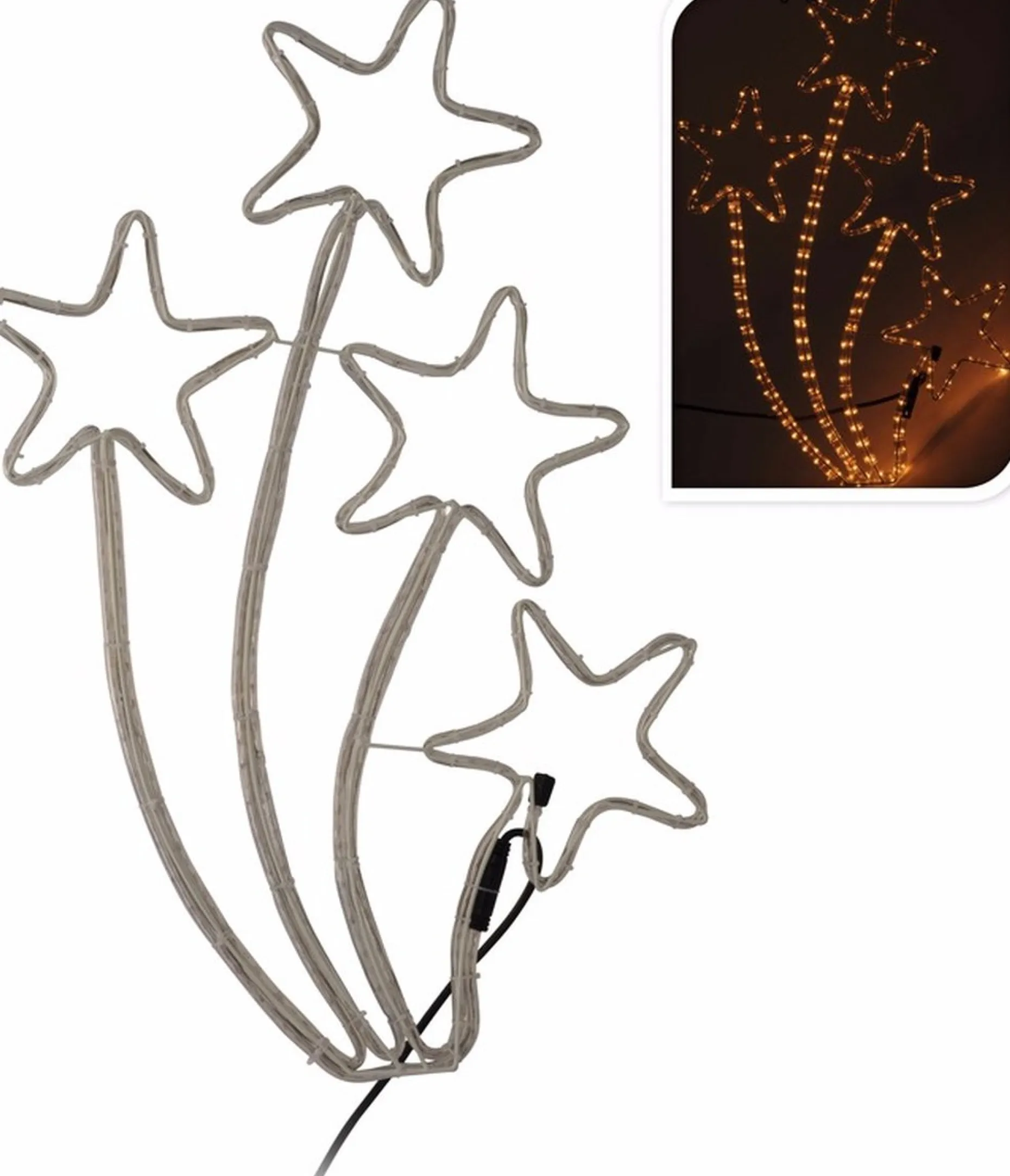 Nampook Verlichte Kerstfiguren^Vallende Sterren Lichtslang - 216 Lampjes - 6 Meter - 84 Cm