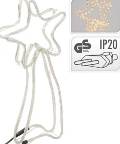 Nampook Verlichte Kerstfiguren^Vallende Sterren Set Van 2 - Slangverlichting Ster - 144 Lampjes - 4M - Metalen Frame