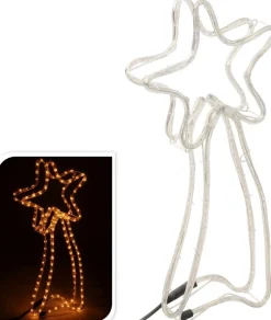 Nampook Verlichte Kerstfiguren^Vallende Sterren - Verlichte Ster - 144 Lampjes - 4M - Metalen Frame