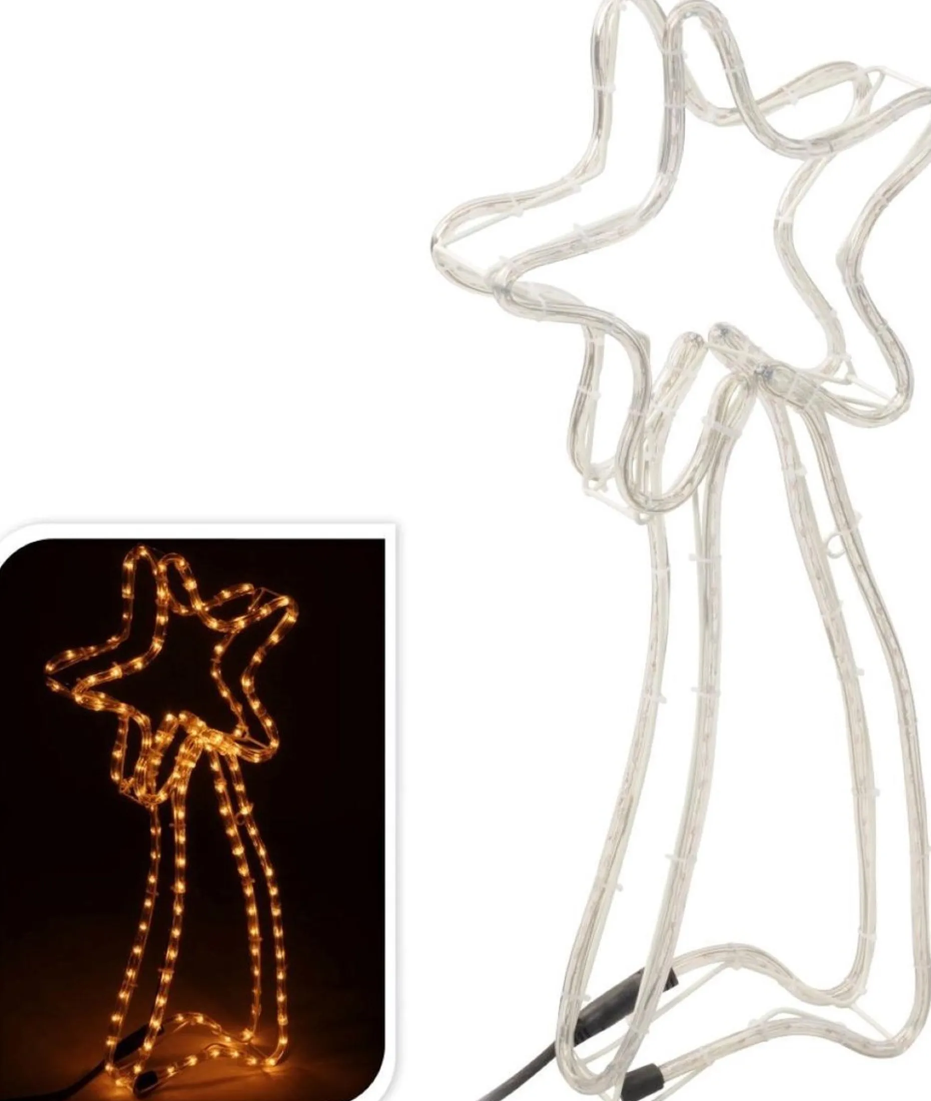 Nampook Verlichte Kerstfiguren^Vallende Sterren - Verlichte Ster - 144 Lampjes - 4M - Metalen Frame