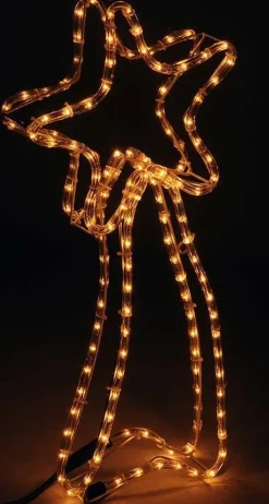 Nampook Verlichte Kerstfiguren^Vallende Sterren - Verlichte Ster - 144 Lampjes - 4M - Metalen Frame