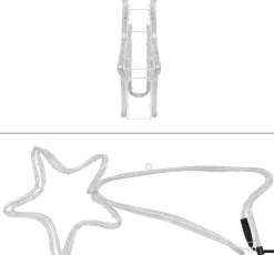 Nampook Verlichte Kerstfiguren^Vallende Sterren - Verlichte Ster - 144 Lampjes - 4M - Metalen Frame