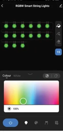 Vellight Lichtslangen^ Tuya Led - 15 M - 15 Meerkleurige Lampen - Zwarte Draad - Smart