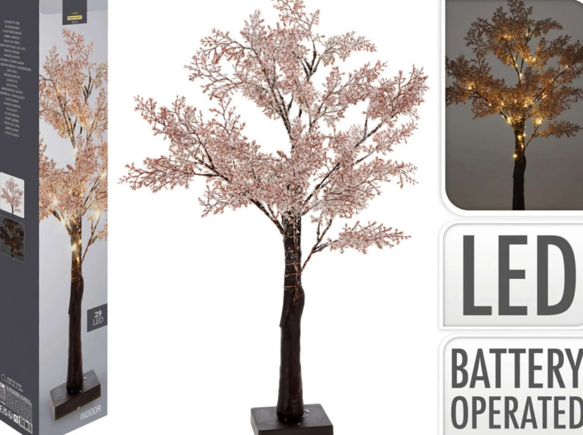 Ambiance Verlichte Kerstfiguren^Verlichte Kerstboom - Met 29 Led - Hoogte 60 Cm