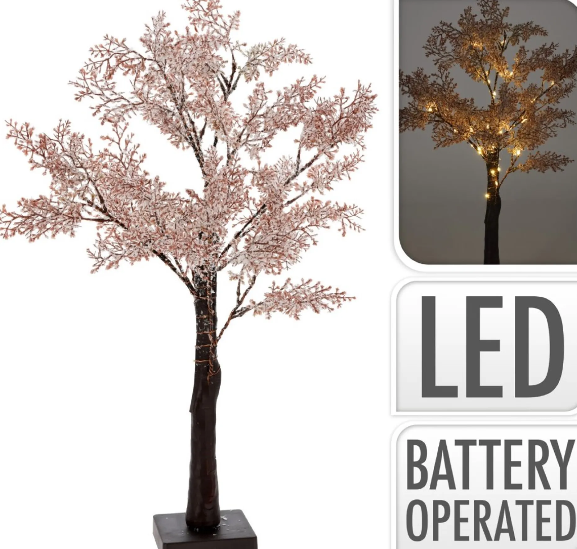 Ambiance Verlichte Kerstfiguren^Verlichte Kerstboom - Met 29 Led - Hoogte 60 Cm