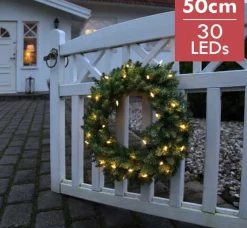 Star Trading Verlichte Kerstkrans "Calgary" 50Cm -Ook Geschikt Voor Buiten -Lichtkleur: Warm Wit -Met Stekker -Kerstdecoratie Flash Sale