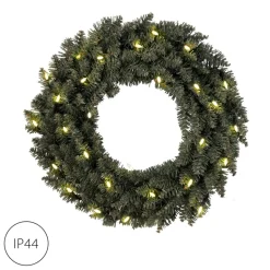 Star Trading Verlichte Kerstkrans "Calgary" 50Cm -Ook Geschikt Voor Buiten -Lichtkleur: Warm Wit -Met Stekker -Kerstdecoratie Flash Sale