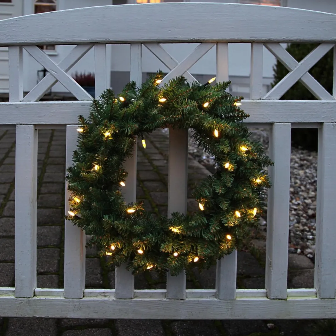 Star Trading Verlichte Kerstkrans "Calgary" 50Cm -Ook Geschikt Voor Buiten -Lichtkleur: Warm Wit -Met Stekker -Kerstdecoratie Flash Sale