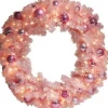 * Verlichte Kerstkrans Roze Dia. 80Cm Met Versiering En 90 Led-Lampjes Store