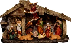 Feeric lights u0026 Christmas Verlichte Kerststal Met Beelden - L17,8 X B8,5 X H31,5 Cm - Op Batterij Online