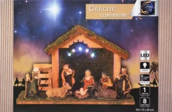 Feeric lights u0026 Christmas Verlichte Kerststal Met Beelden - L32 X B13 X H20 Cm - Op Batterij Hot