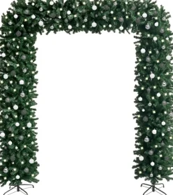 VidaLife Kerstboog Met Led's En Kerstballen 240 Cm Groen Clearance