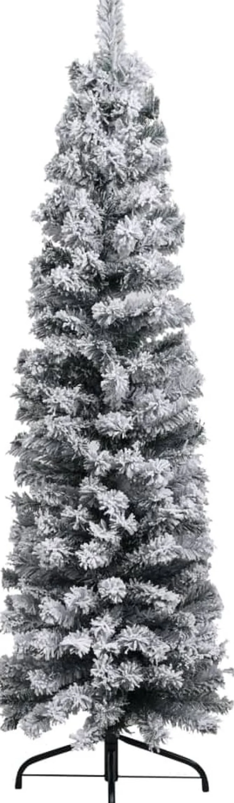 VidaLife Kunstkerstbomen^ Kerstboom Met Led's En Sneeuwvlokken Smal 240 Cm Pvc Groen