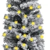 VidaLife Kunstkerstbomen^ Kerstboom Met Led's En Sneeuwvlokken Smal 150 Cm Pvc Groen