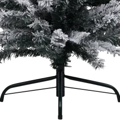 VidaLife Kunstkerstbomen^ Kerstboom Met Led's En Sneeuwvlokken Smal 150 Cm Pvc Groen