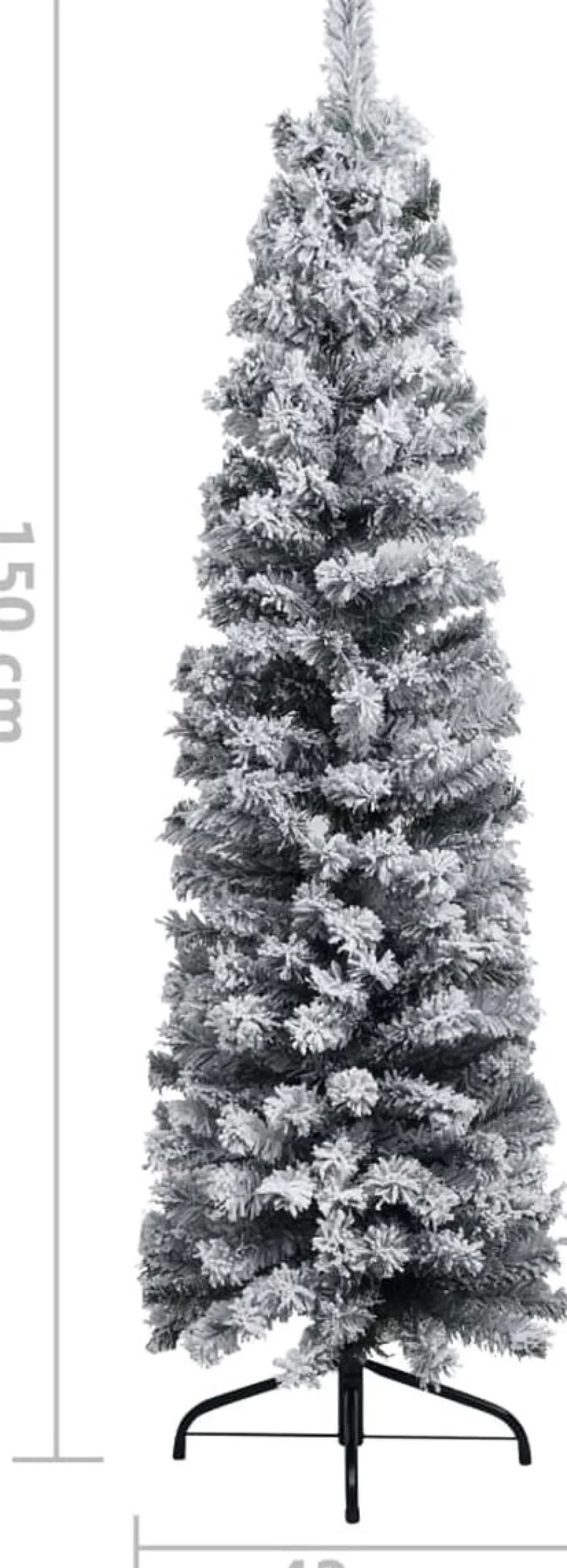 VidaLife Kunstkerstbomen^ Kerstboom Met Led's En Sneeuwvlokken Smal 150 Cm Pvc Groen
